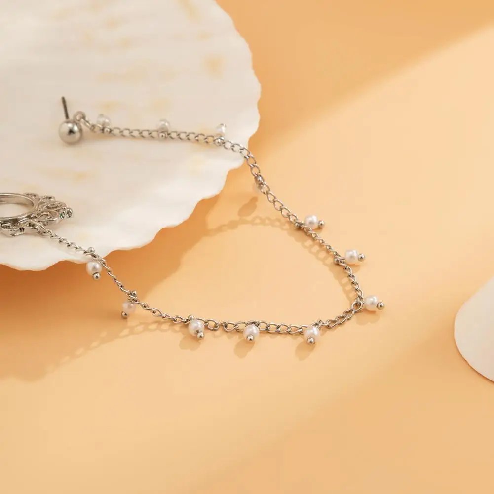 1PC Boho Indian Style Nose Chain Earrings Nose Clip For Women Pearl Butterfly Tassel Nose Ring NonPierceingDangleEarringsJewelry A-2195