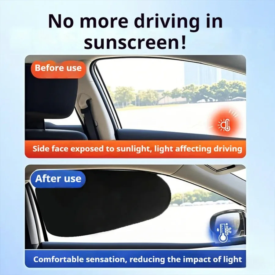 Car Sunshade Window Self-priming Sunscreen Heat Insulation Shield Inside Electrostatic Adsorption Side Curtain Privacy Car Mesh