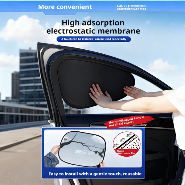 Car Sunshade Window Self-priming Sunscreen Heat Insulation Shield Inside Electrostatic Adsorption Side Curtain Privacy Car Mesh