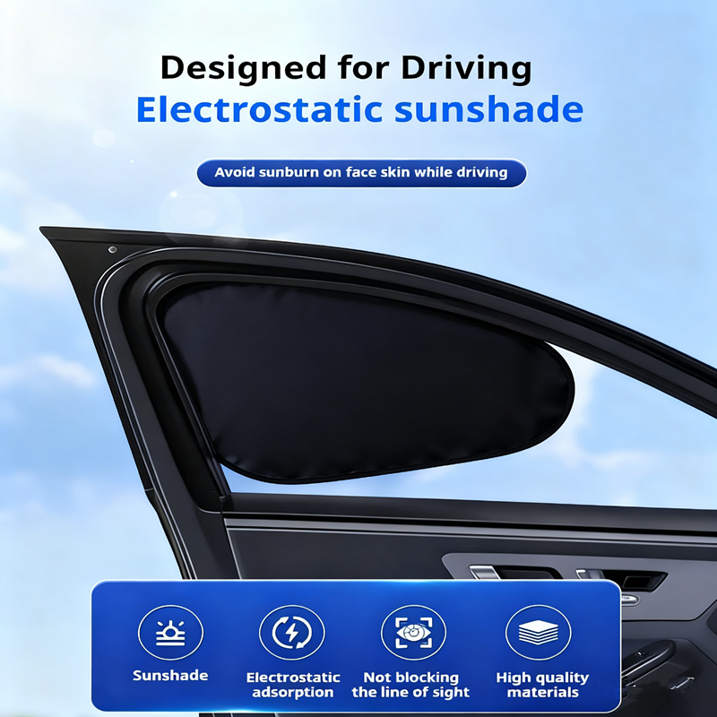 Car Sunshade Window Self-priming Sunscreen Heat Insulation Shield Inside Electrostatic Adsorption Side Curtain Privacy Car Mesh