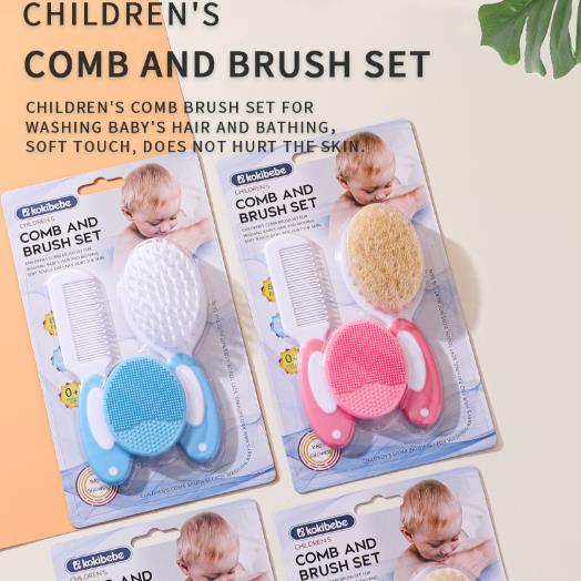 3pcs Baby Bath Brush Set Newborn Head Care Massage Comb Kit Infant Hair Scalp Massager Essential Nursery Must Have Gift for Mom