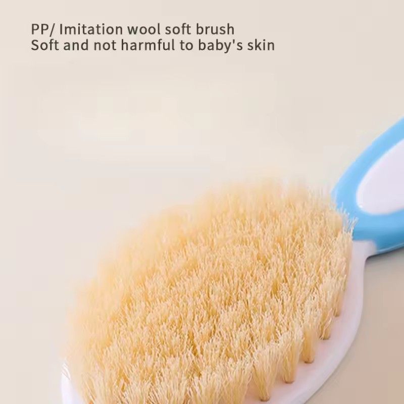 3pcs Baby Bath Brush Set Newborn Head Care Massage Comb Kit Infant Hair Scalp Massager Essential Nursery Must Have Gift for Mom