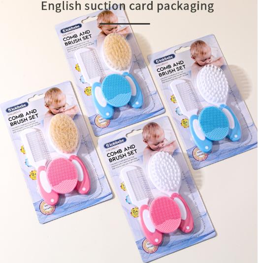 3pcs Baby Bath Brush Set Newborn Head Care Massage Comb Kit Infant Hair Scalp Massager Essential Nursery Must Have Gift for Mom