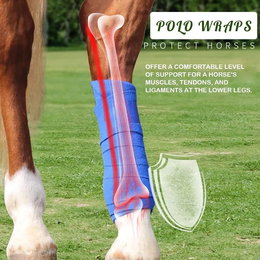 4 Pcs  Soft Flannel Horse Leg Wraps Protect Bandage for Equestrian Riding Racing Accessories Protection Equipment