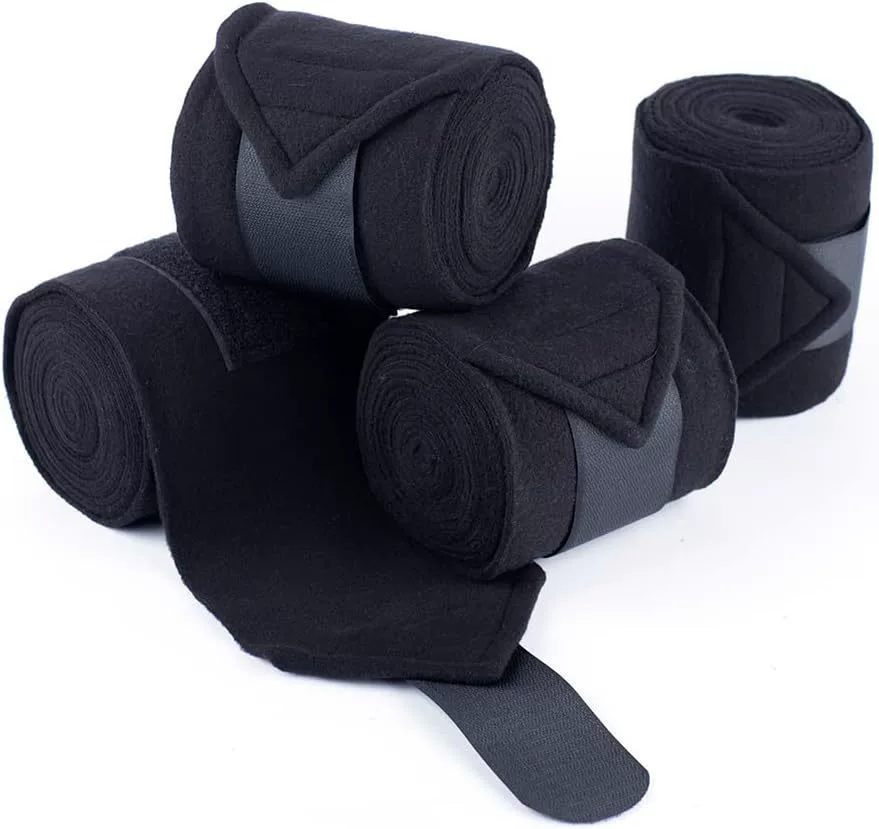 4 Pcs  Soft Flannel Horse Leg Wraps Protect Bandage for Equestrian Riding Racing Accessories Protection Equipment