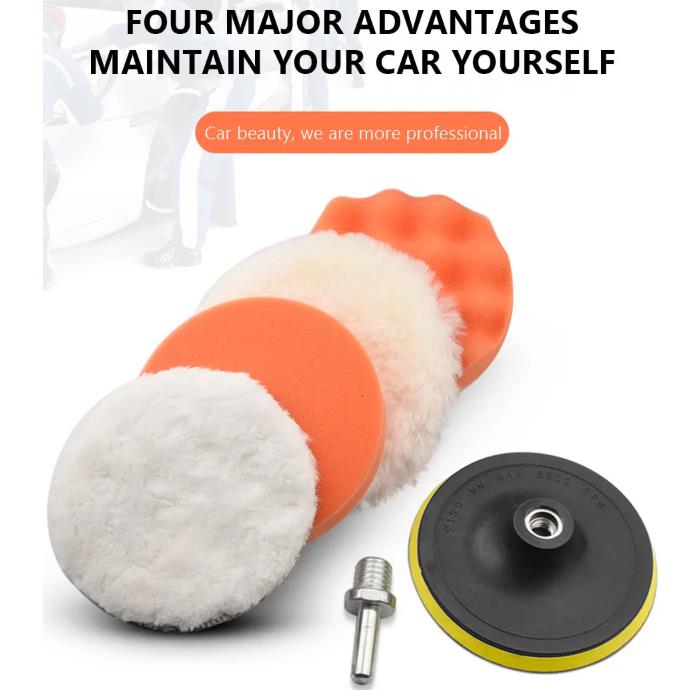 6PCS /set Car Polishing Sponge Pads Kit Foam Pad Buffer Kit Polishing Machine Wax Pads 6 Inch for Removing Scratches