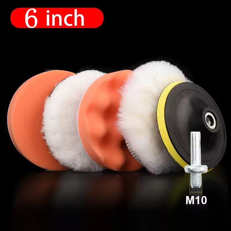 6PCS /set Car Polishing Sponge Pads Kit Foam Pad Buffer Kit Polishing Machine Wax Pads 6 Inch for Removing Scratches