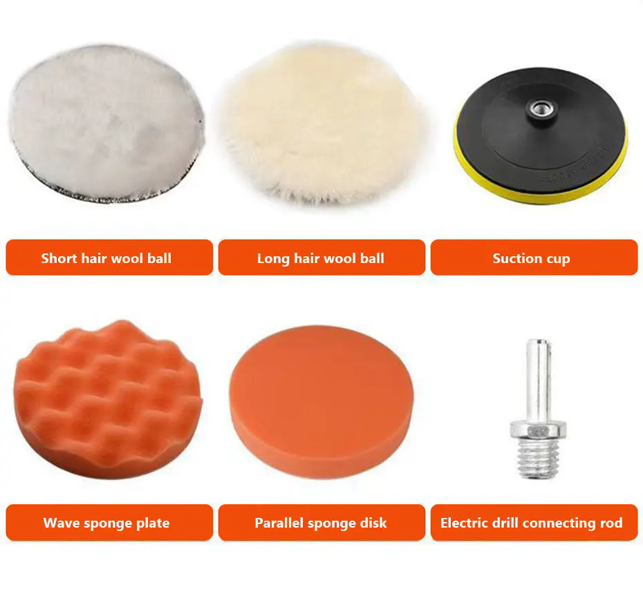 6PCS /set Car Polishing Sponge Pads Kit Foam Pad Buffer Kit Polishing Machine Wax Pads 6 Inch for Removing Scratches
