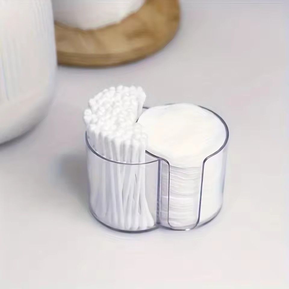 1PC  Plastic storage boxbathroom jar, makeup storage cotton, circular pad holder, cotton swab box holder, dispenser storage jar