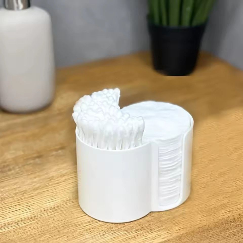 1PC  Plastic storage boxbathroom jar, makeup storage cotton, circular pad holder, cotton swab box holder, dispenser storage jar