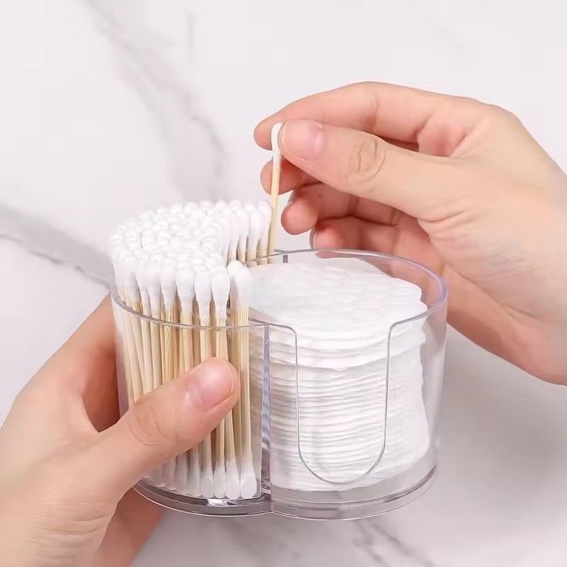 1PC  Plastic storage boxbathroom jar, makeup storage cotton, circular pad holder, cotton swab box holder, dispenser storage jar