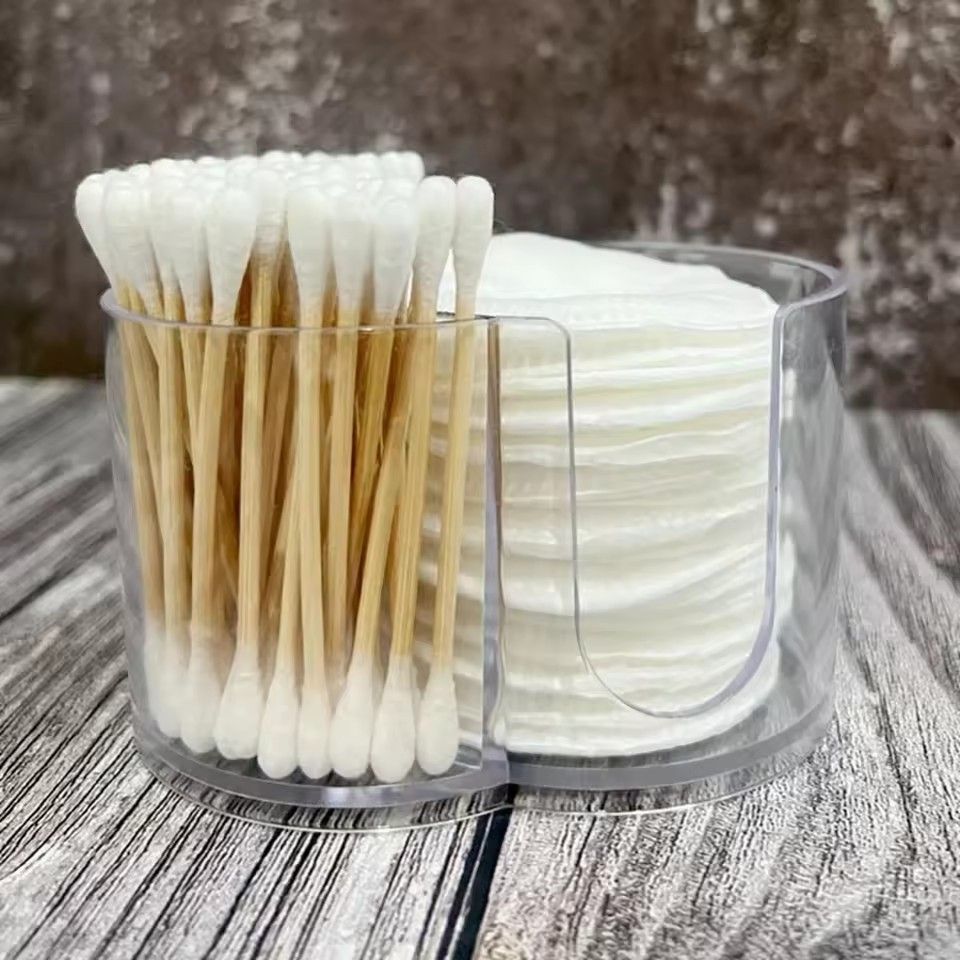 1PC  Plastic storage boxbathroom jar, makeup storage cotton, circular pad holder, cotton swab box holder, dispenser storage jar