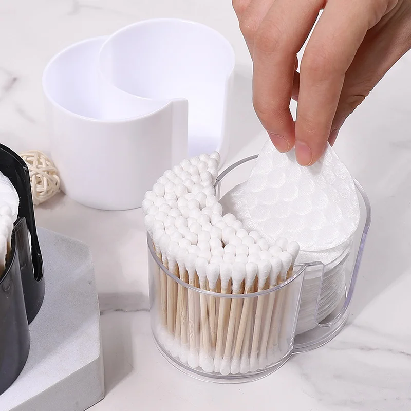 1PC  Plastic storage boxbathroom jar, makeup storage cotton, circular pad holder, cotton swab box holder, dispenser storage jar