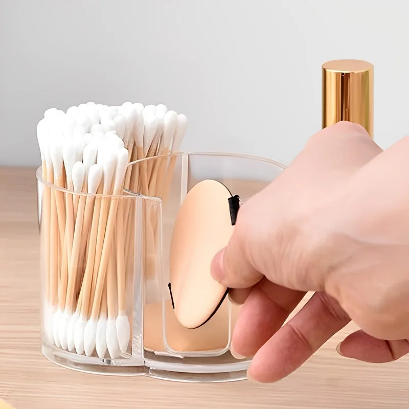 1PC  Plastic storage boxbathroom jar, makeup storage cotton, circular pad holder, cotton swab box holder, dispenser storage jar