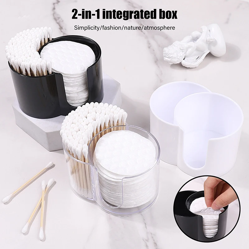1PC  Plastic storage boxbathroom jar, makeup storage cotton, circular pad holder, cotton swab box holder, dispenser storage jar