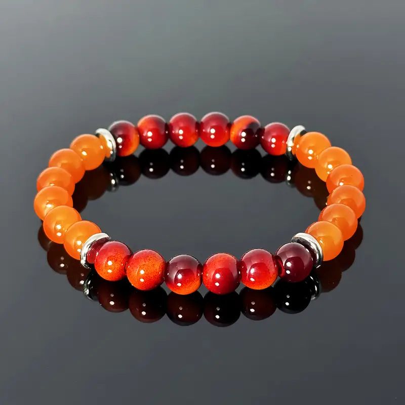 1 Pcs Trendy Natural Stone Beaded Bracelet for Men & Women Sport Fitness Wealth Money Attraction Adjustable Bead Bracelets