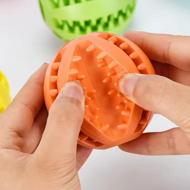 1PC   Dog Toy Ball Can Leak Food Bouncy Ball Rubber Dogs Molar Toys Balls Bite Resistant Pet Teeth Cleaning Toy Dog Accessories