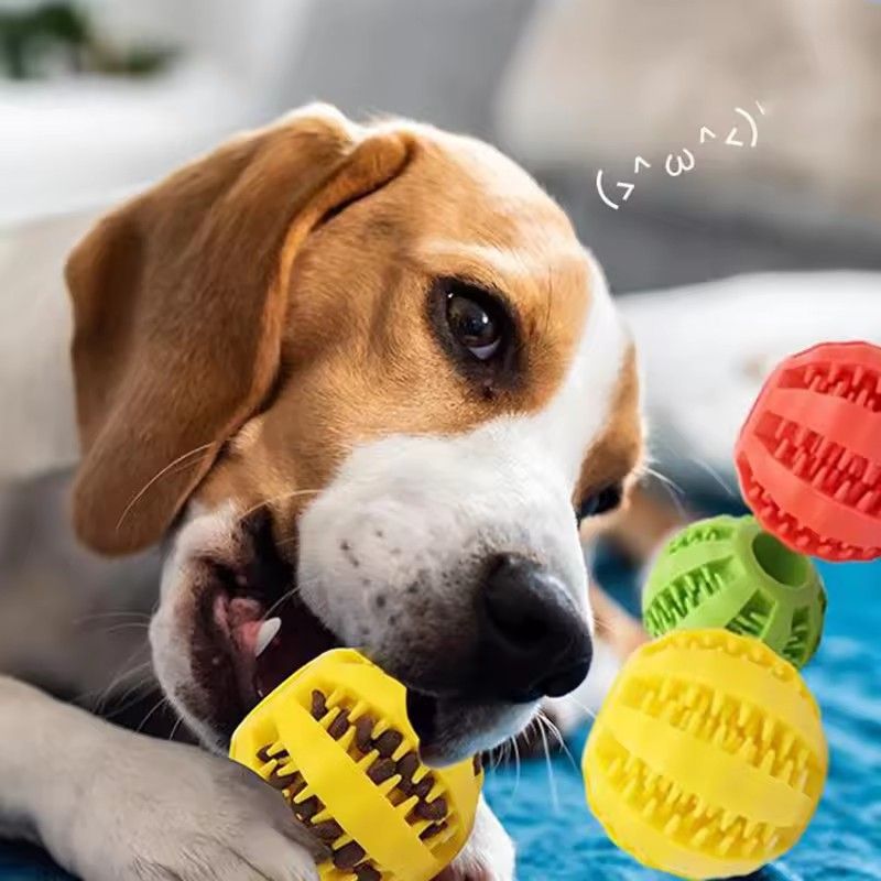 1PC   Dog Toy Ball Can Leak Food Bouncy Ball Rubber Dogs Molar Toys Balls Bite Resistant Pet Teeth Cleaning Toy Dog Accessories