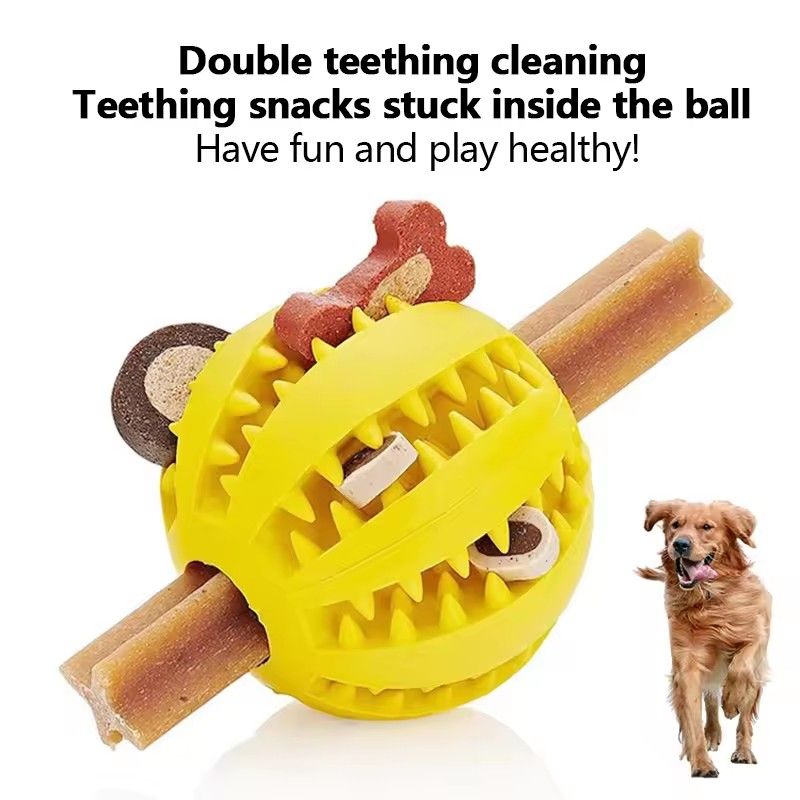 1PC   Dog Toy Ball Can Leak Food Bouncy Ball Rubber Dogs Molar Toys Balls Bite Resistant Pet Teeth Cleaning Toy Dog Accessories