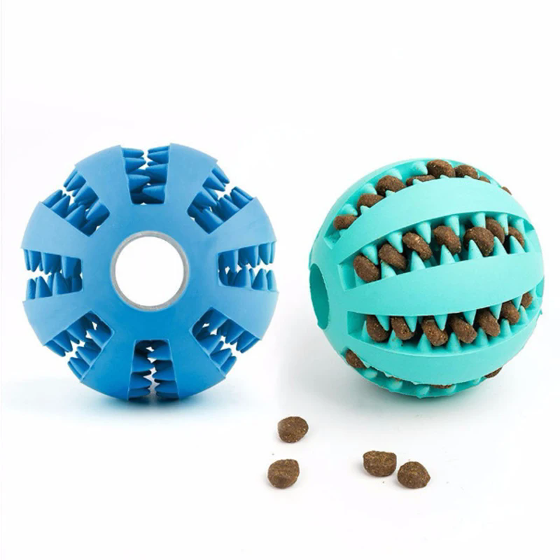 1PC   Dog Toy Ball Can Leak Food Bouncy Ball Rubber Dogs Molar Toys Balls Bite Resistant Pet Teeth Cleaning Toy Dog Accessories