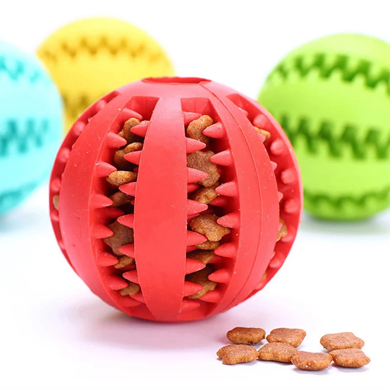 1PC   Dog Toy Ball Can Leak Food Bouncy Ball Rubber Dogs Molar Toys Balls Bite Resistant Pet Teeth Cleaning Toy Dog Accessories