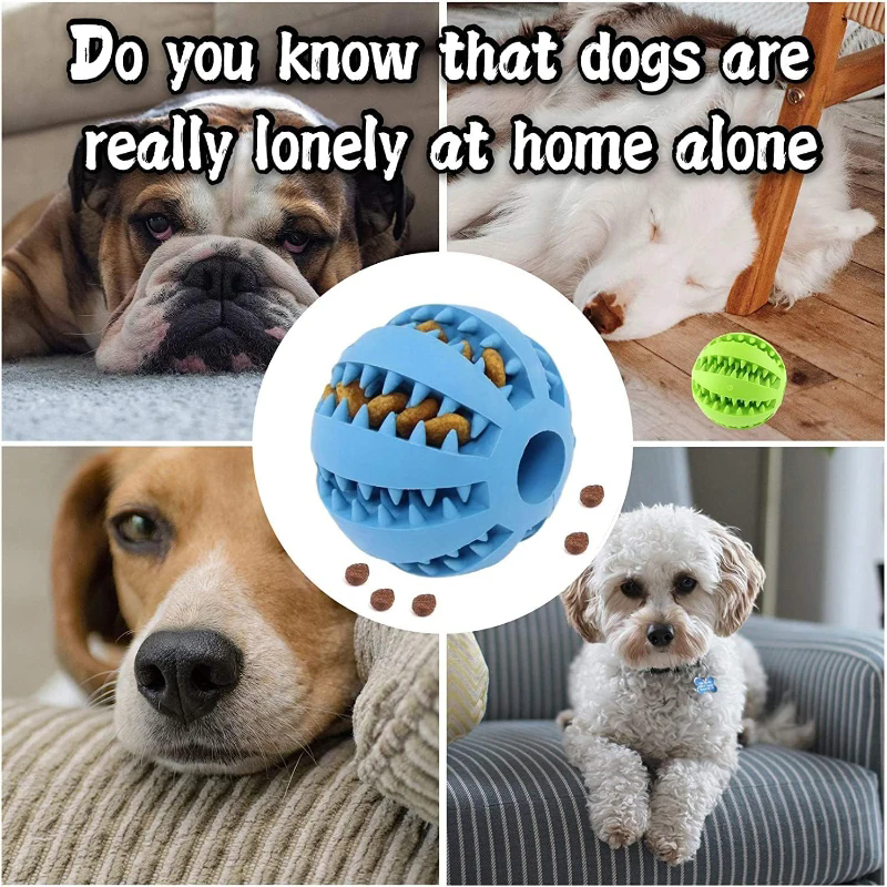 1PC   Dog Toy Ball Can Leak Food Bouncy Ball Rubber Dogs Molar Toys Balls Bite Resistant Pet Teeth Cleaning Toy Dog Accessories