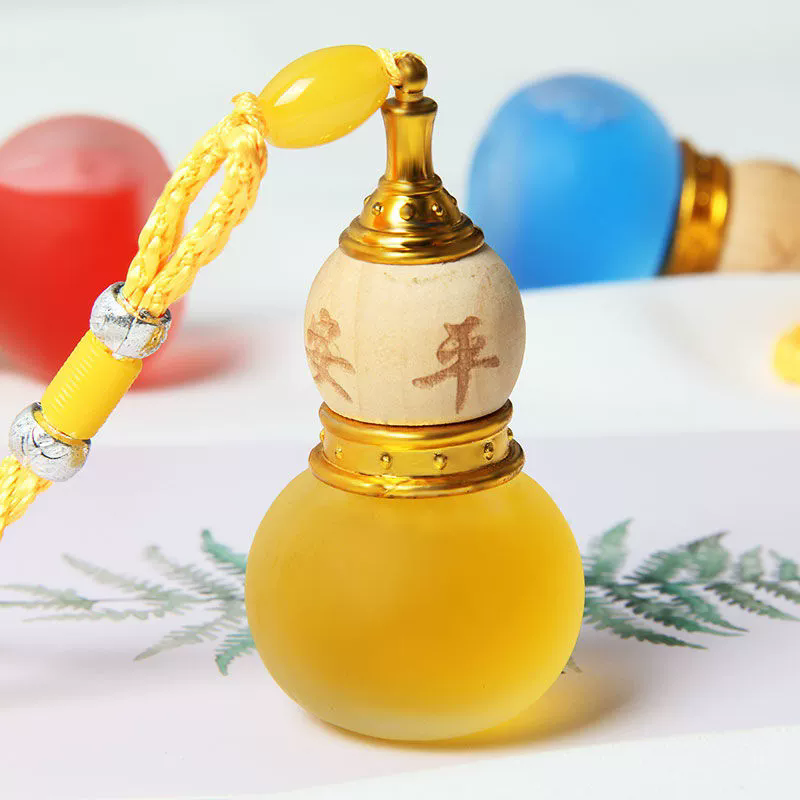 Car Air Freshener Diffuser Aromatherapy Fragrance Calabash Perfume Bottle Empty Clear Glass Pendant Vials 10ml C-672