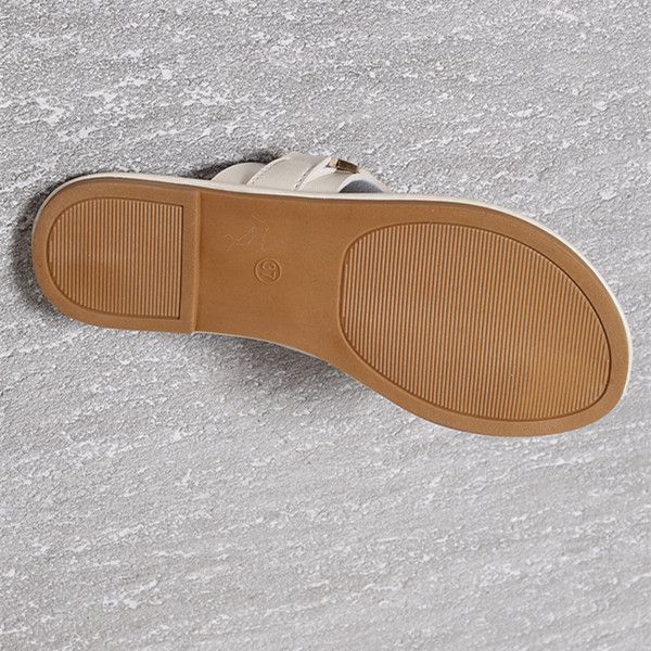 Women Summer Sandals Comfy Ligh Flat Heel Clip-toe Slides Lady Casual Beach Slippers Fashion Belt Buckle Decor Woman Flip-flops
