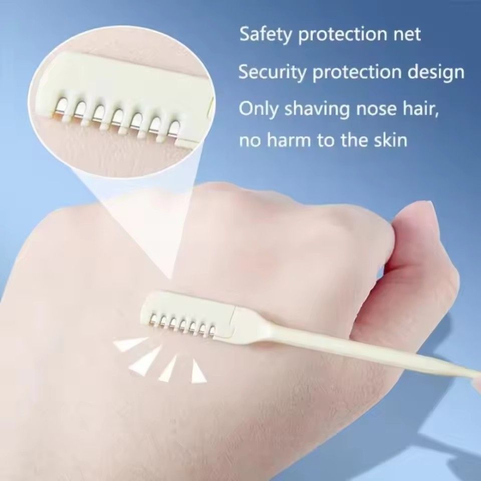 Double-head Comb Nose Hair Trimmer Reusable Nose Hair Scraper Clean Remover Small Manual Hair Removal Shaving Scissors Tools C-676