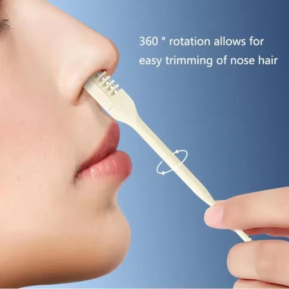 Double-head Comb Nose Hair Trimmer Reusable Nose Hair Scraper Clean Remover Small Manual Hair Removal Shaving Scissors Tools C-676