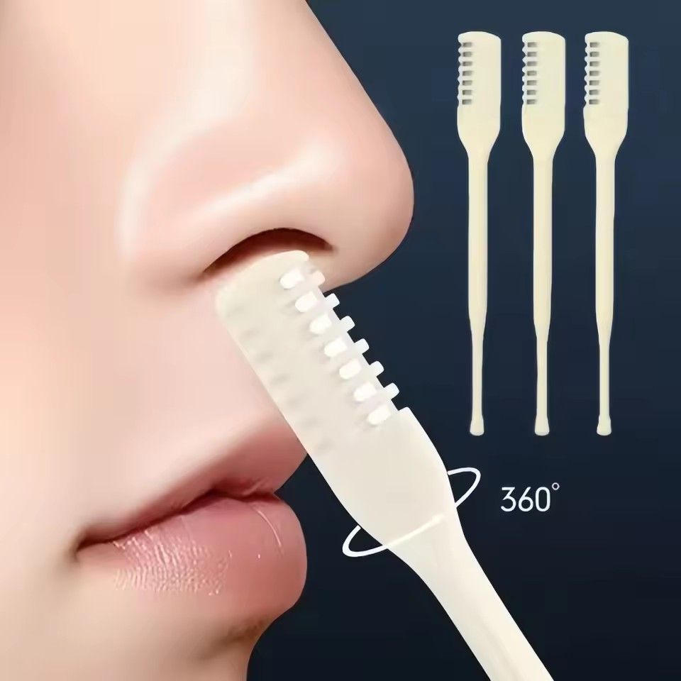 Double-head Comb Nose Hair Trimmer Reusable Nose Hair Scraper Clean Remover Small Manual Hair Removal Shaving Scissors Tools C-676