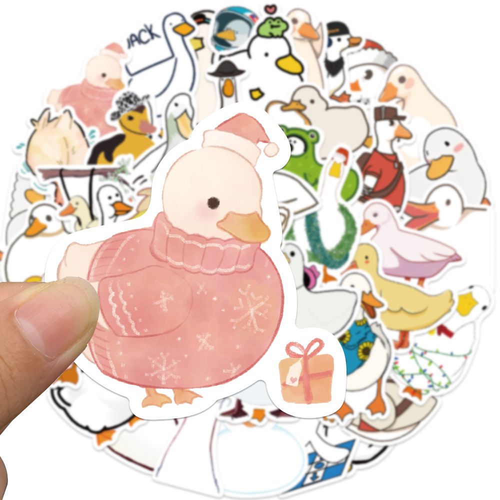 50PCS Cartoo Animal Duck Stickers Cartoon Pattern DIY Decoration Phone Cases Laptops Guitars Journals Decals Kids Toys Gifts
