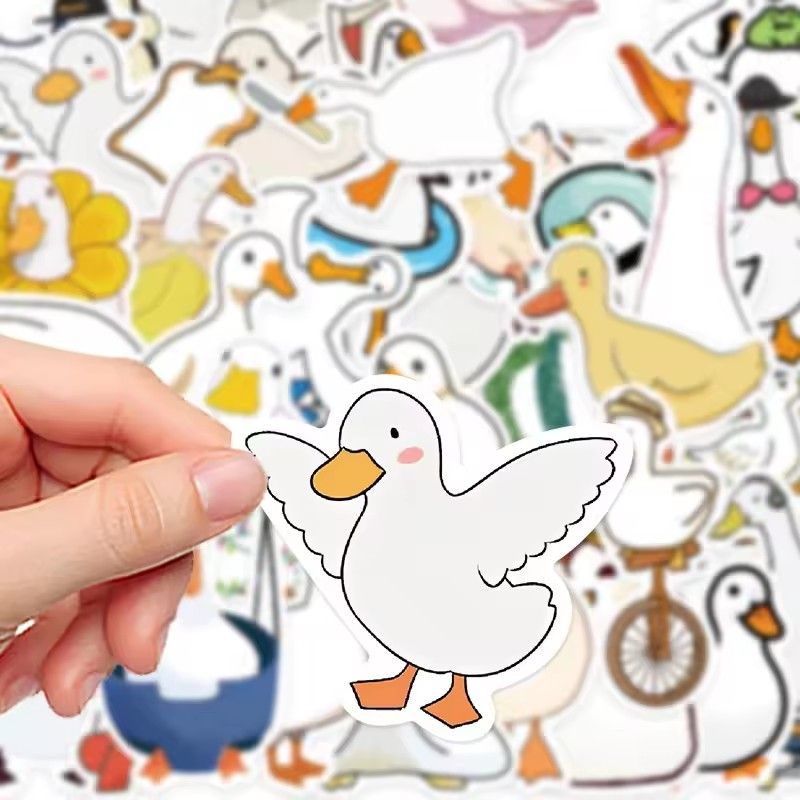 50PCS Cartoo Animal Duck Stickers Cartoon Pattern DIY Decoration Phone Cases Laptops Guitars Journals Decals Kids Toys Gifts