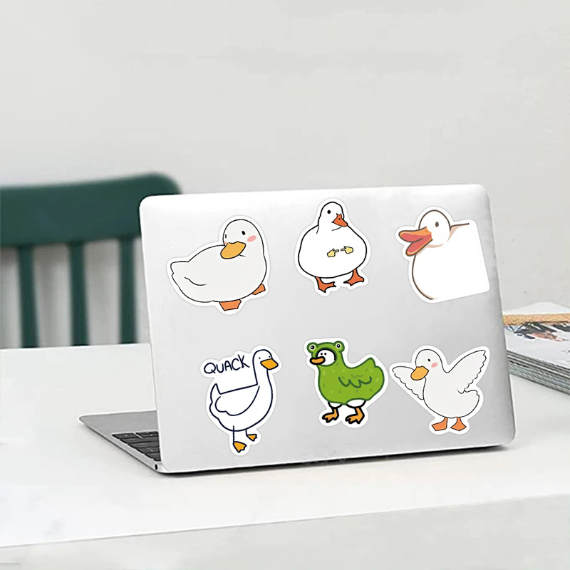 50PCS Cartoo Animal Duck Stickers Cartoon Pattern DIY Decoration Phone Cases Laptops Guitars Journals Decals Kids Toys Gifts