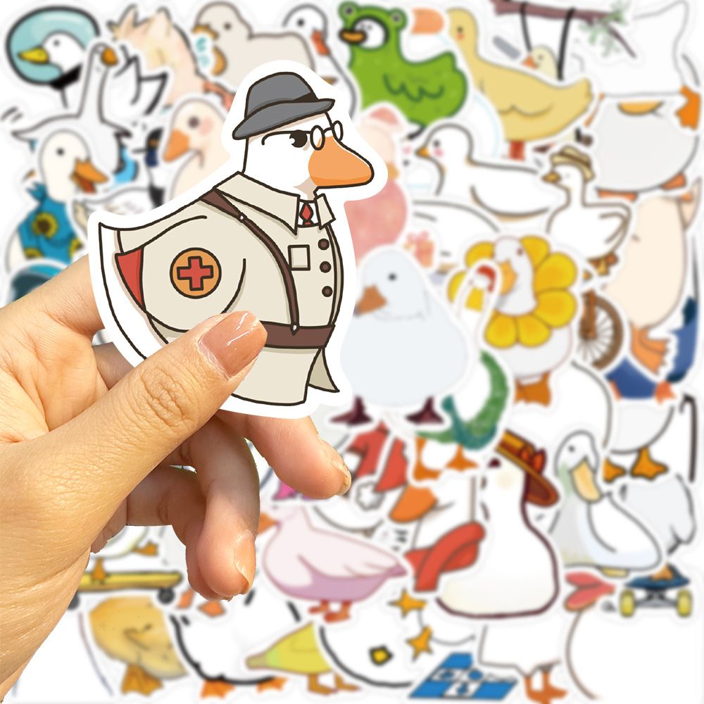 50PCS Cartoo Animal Duck Stickers Cartoon Pattern DIY Decoration Phone Cases Laptops Guitars Journals Decals Kids Toys Gifts
