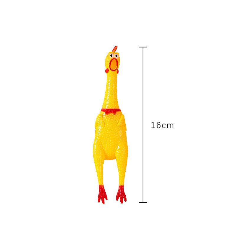 1PCS Screaming Chicken Squeezing Sound Toy Pet Dog Chewing Toy Durable And Fun Yellow Rubber Breathable Chicken