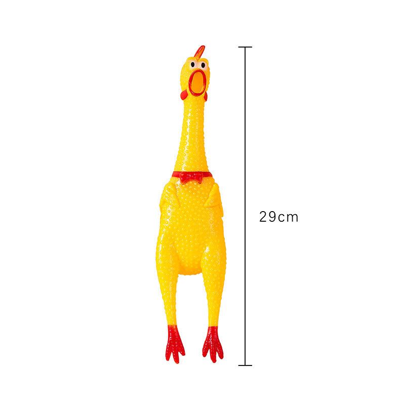 1PCS Screaming Chicken Squeezing Sound Toy Pet Dog Chewing Toy Durable And Fun Yellow Rubber Breathable Chicken