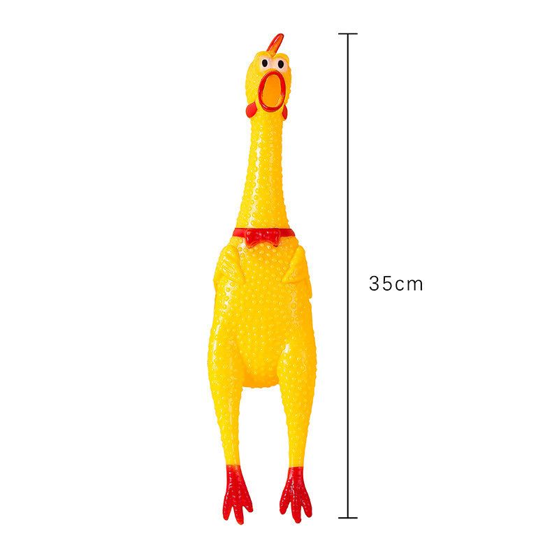 1PCS Screaming Chicken Squeezing Sound Toy Pet Dog Chewing Toy Durable And Fun Yellow Rubber Breathable Chicken