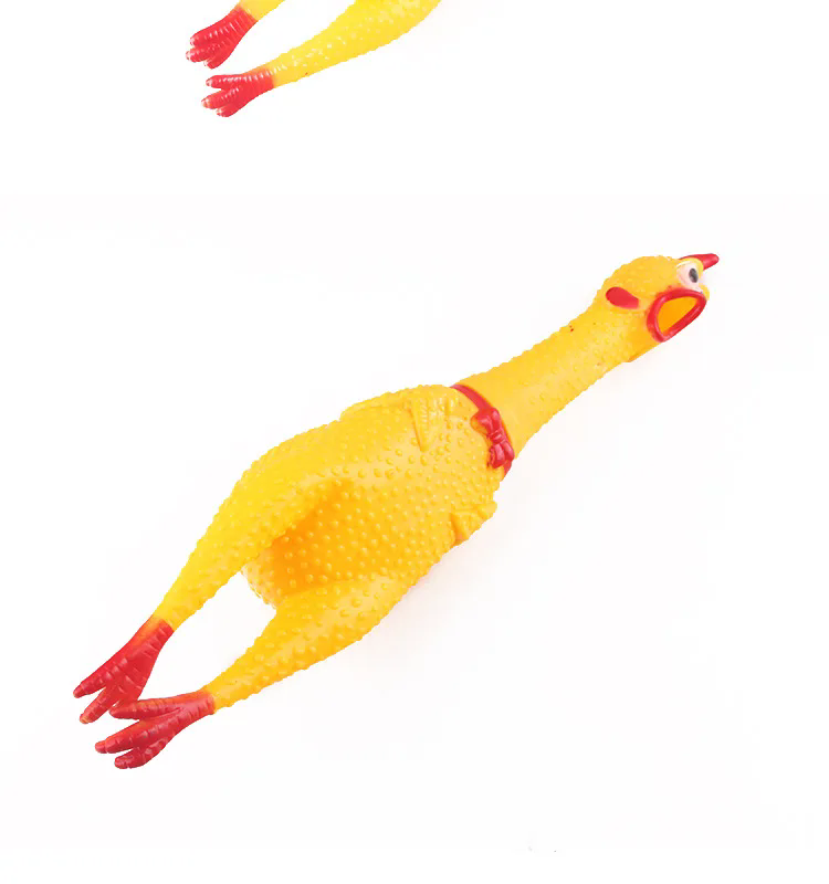1PCS Screaming Chicken Squeezing Sound Toy Pet Dog Chewing Toy Durable And Fun Yellow Rubber Breathable Chicken