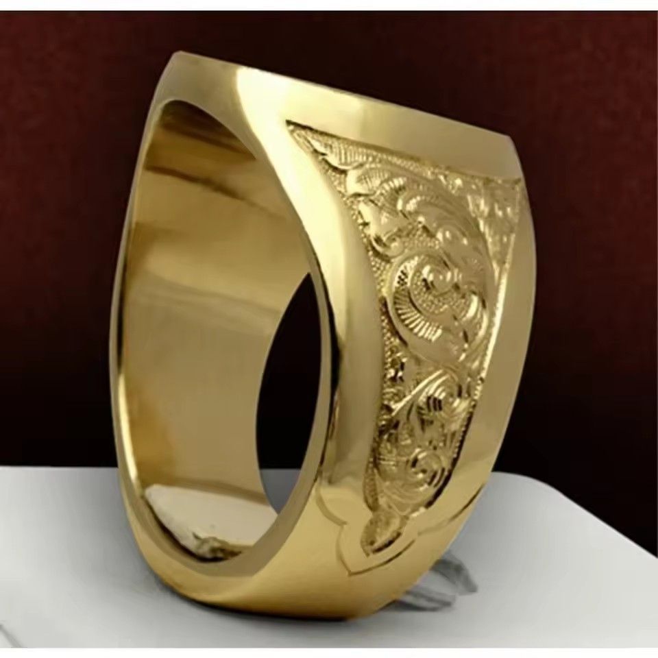 Simple Fashion Niche Domineering Crown Lion Ring Royal Seal Personalized Domineering Street Fashion Party Men's Ring  Accessories A-2134
