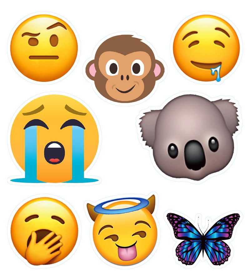 100 PCS   cartoon stickers EMOJI smiley face stickers, hand account notebooks, car stationery stickers, suitcase stickers