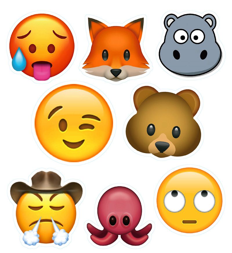 100 PCS   cartoon stickers EMOJI smiley face stickers, hand account notebooks, car stationery stickers, suitcase stickers