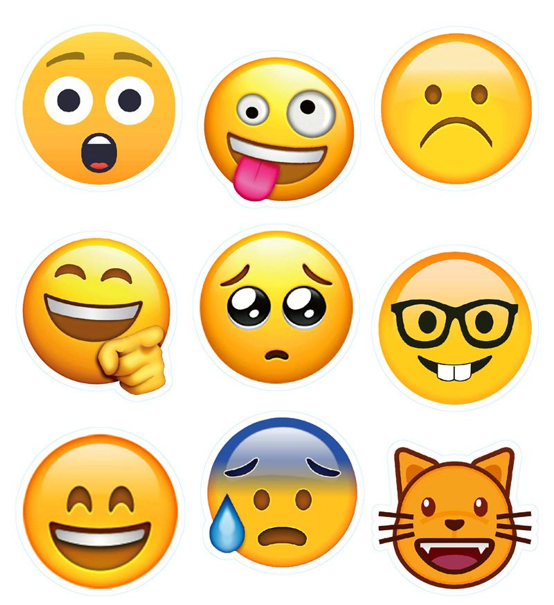 100 PCS   cartoon stickers EMOJI smiley face stickers, hand account notebooks, car stationery stickers, suitcase stickers