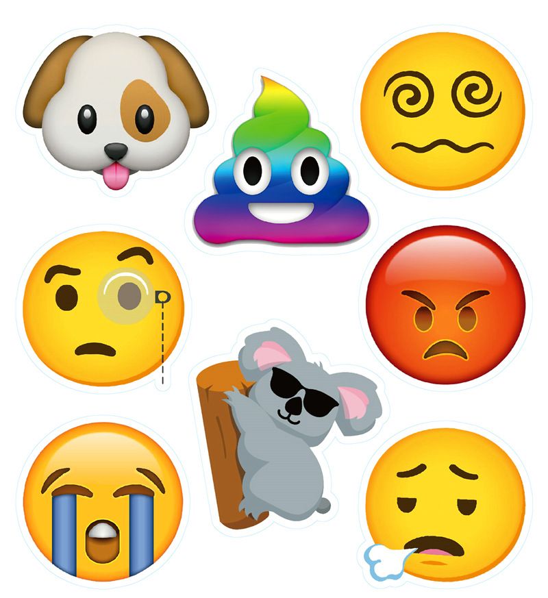 100 PCS   cartoon stickers EMOJI smiley face stickers, hand account notebooks, car stationery stickers, suitcase stickers