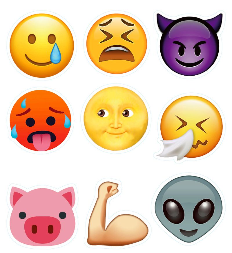 100 PCS   cartoon stickers EMOJI smiley face stickers, hand account notebooks, car stationery stickers, suitcase stickers