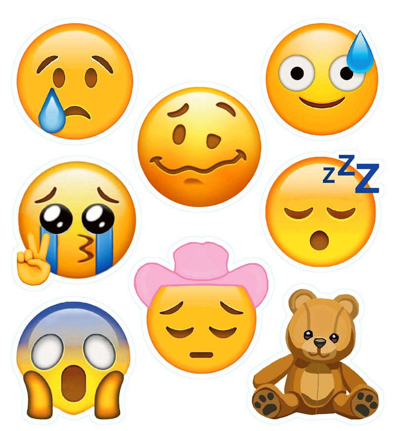 100 PCS   cartoon stickers EMOJI smiley face stickers, hand account notebooks, car stationery stickers, suitcase stickers
