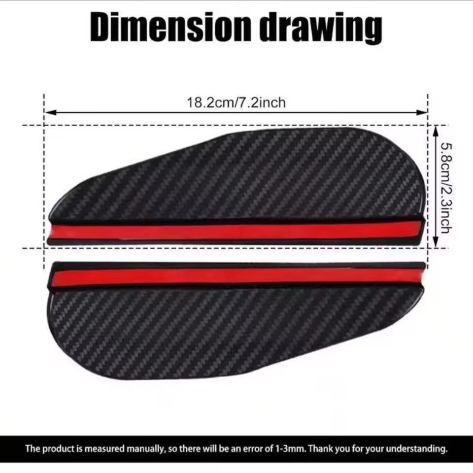 4Pcs Carbon Fiber Car Rearview Mirror Rain Shield Eyebrow Flexible Car Rearview Mirror Rain Shield Protector Eyebrow Rain Cover