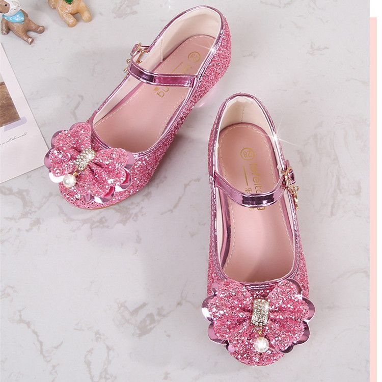 Girls' High Heels Spring and Autumn Women's Korean Edition Golden Children's Shoes Fashion Performance Shoes Fashion Show Shoes