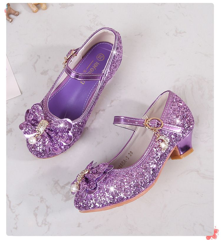 Girls' High Heels Spring and Autumn Women's Korean Edition Golden Children's Shoes Fashion Performance Shoes Fashion Show Shoes