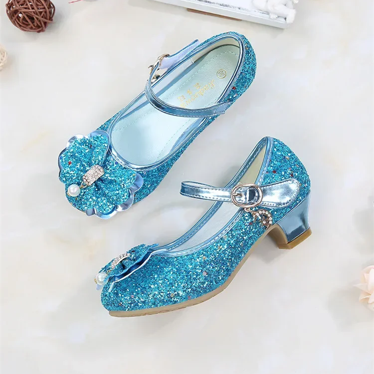 Girls' High Heels Spring and Autumn Women's Korean Edition Golden Children's Shoes Fashion Performance Shoes Fashion Show Shoes